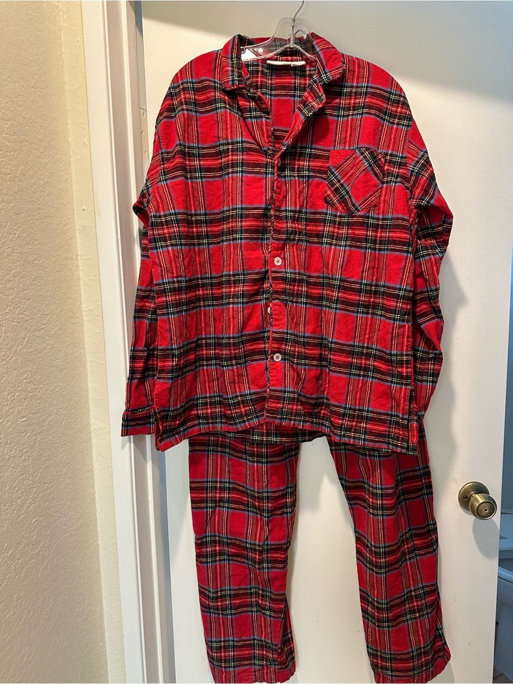 The Vermont Country Store Red Plaid Pajama Set Men’s Size Large
